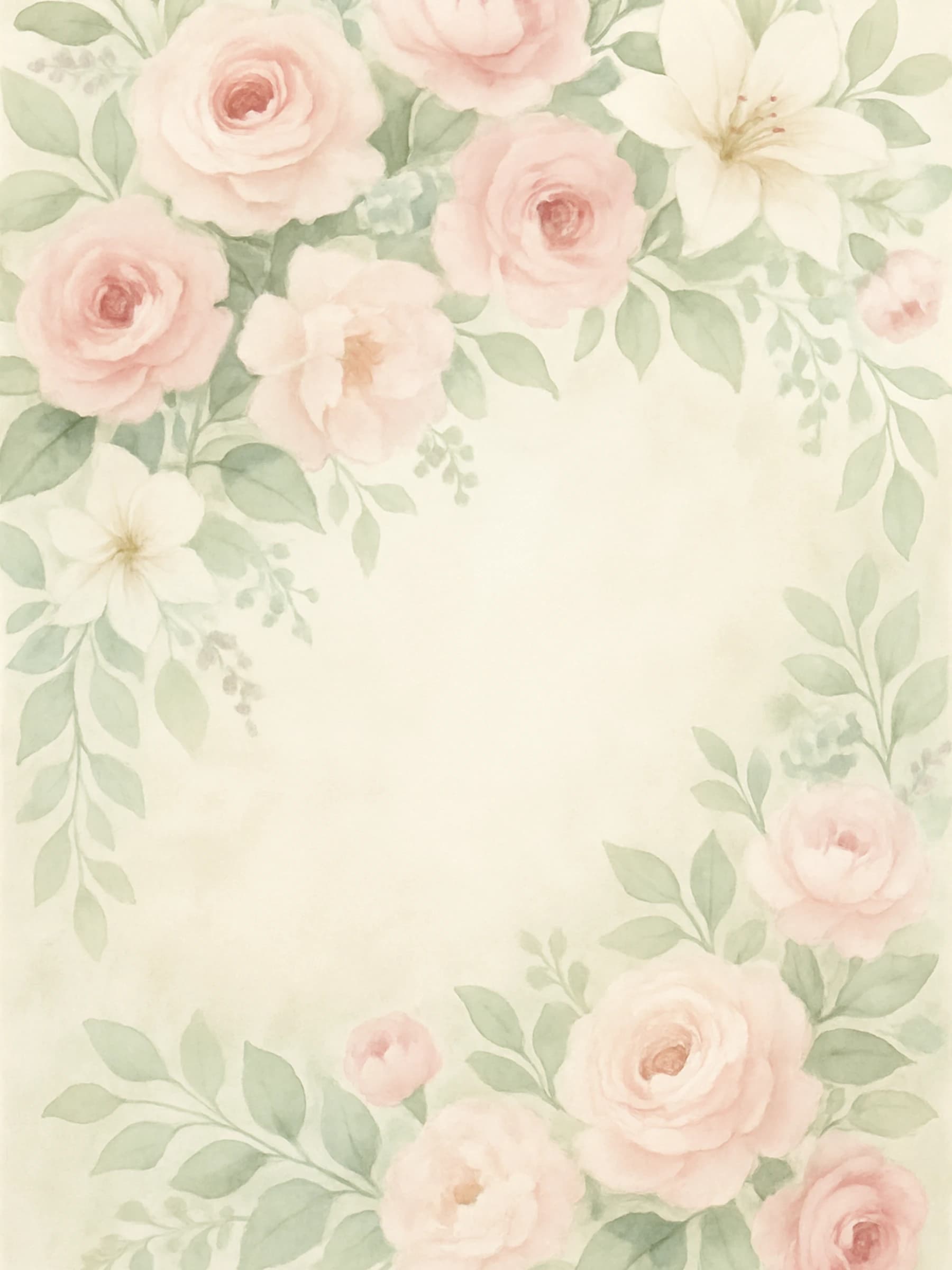 Soft Rose Garden memorial template preview