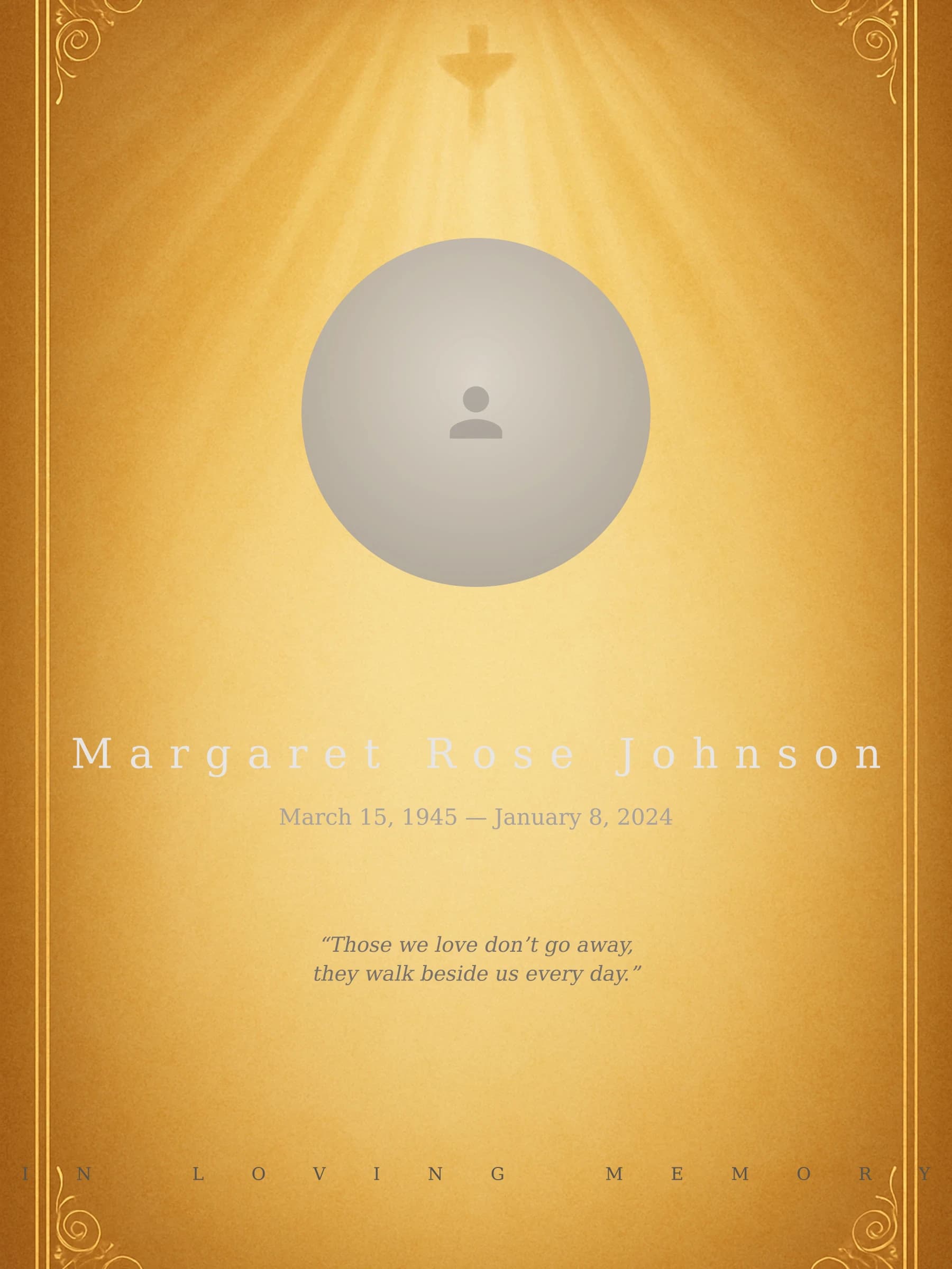 Sacred Heart memorial template preview