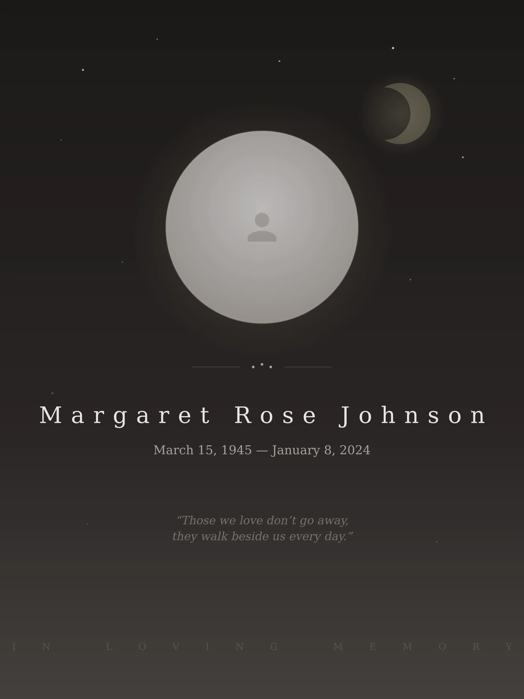 Celestial Peace memorial template preview