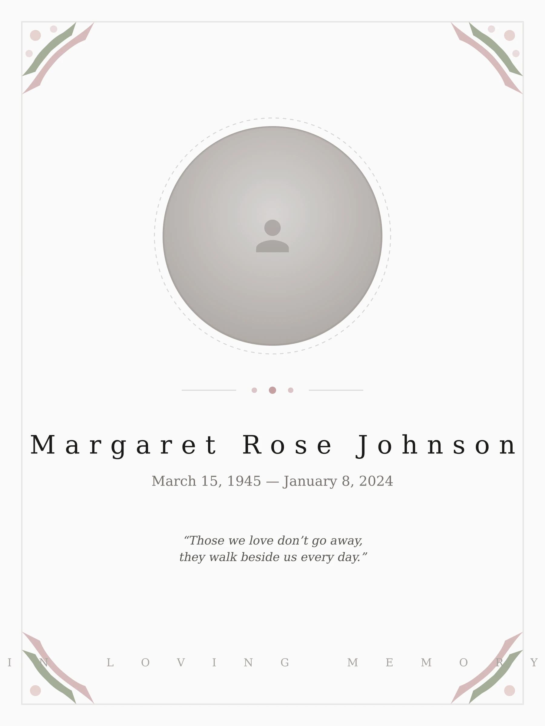 Eternal Garden memorial template preview