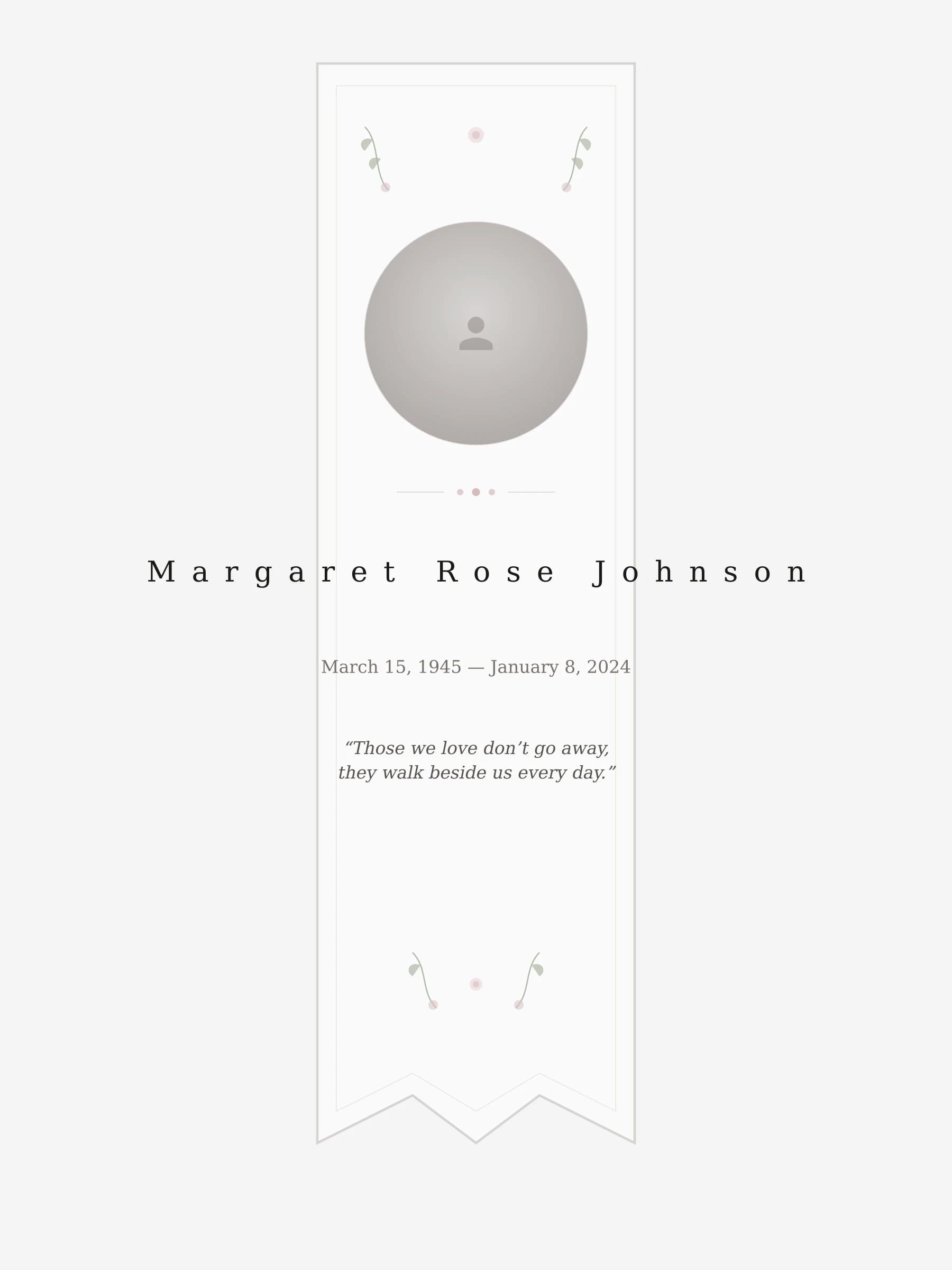 Everlasting Bookmark memorial template preview