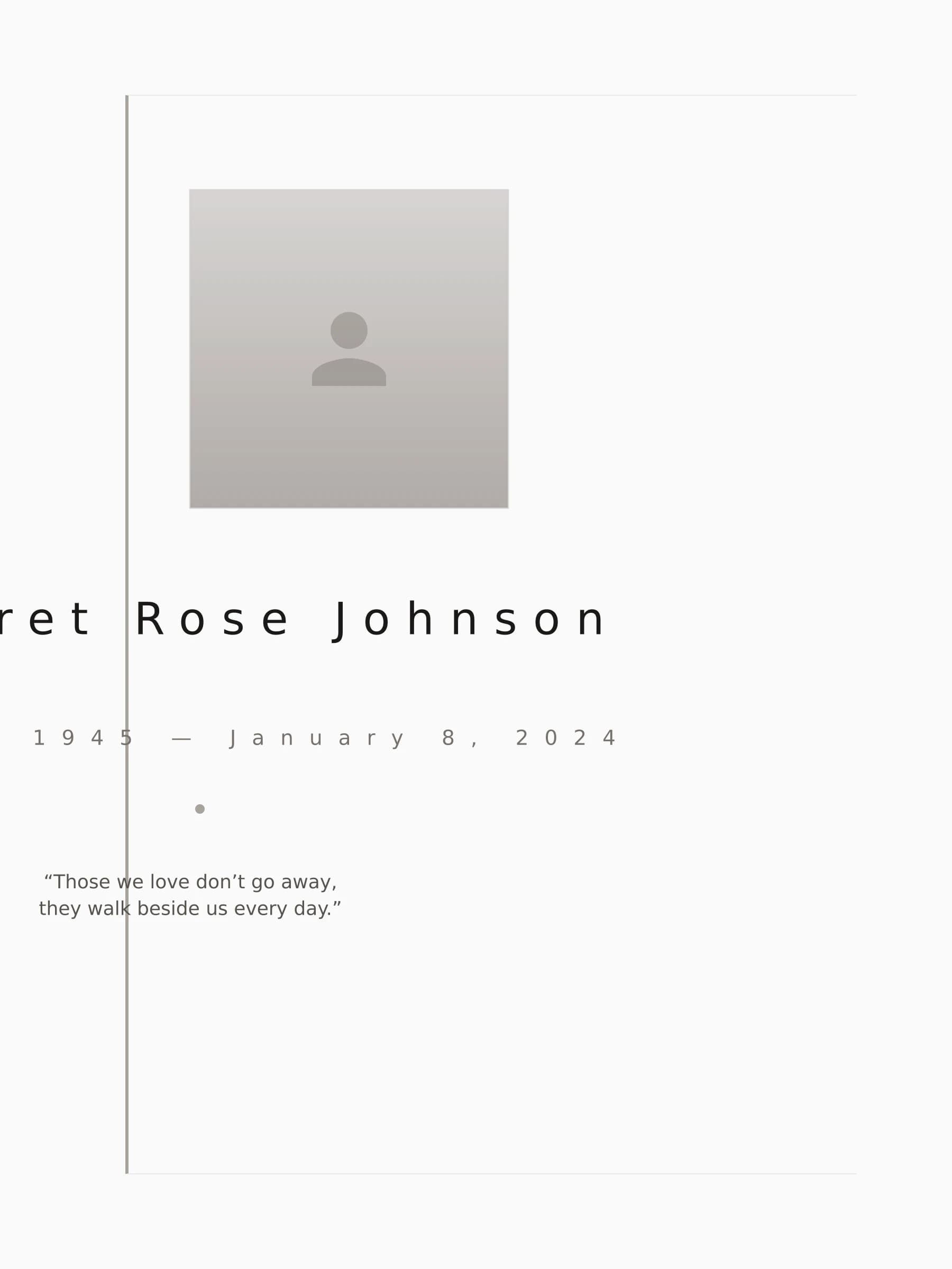 Quiet Reflection memorial template preview